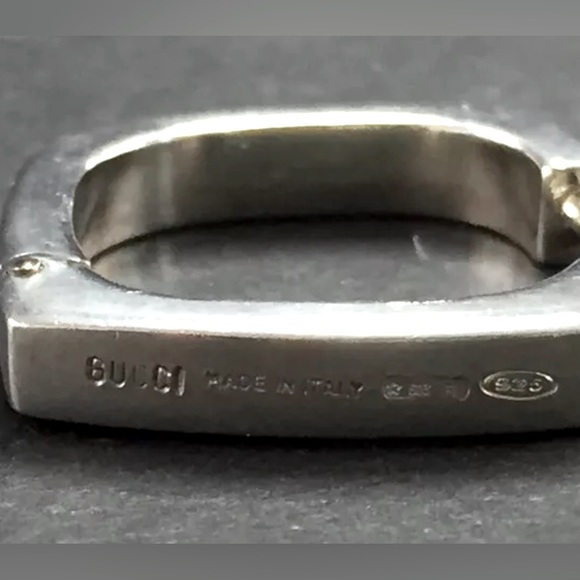 Gucci Sterling Silver Square Hoop Pierced Earrings - Picture 6 of 6